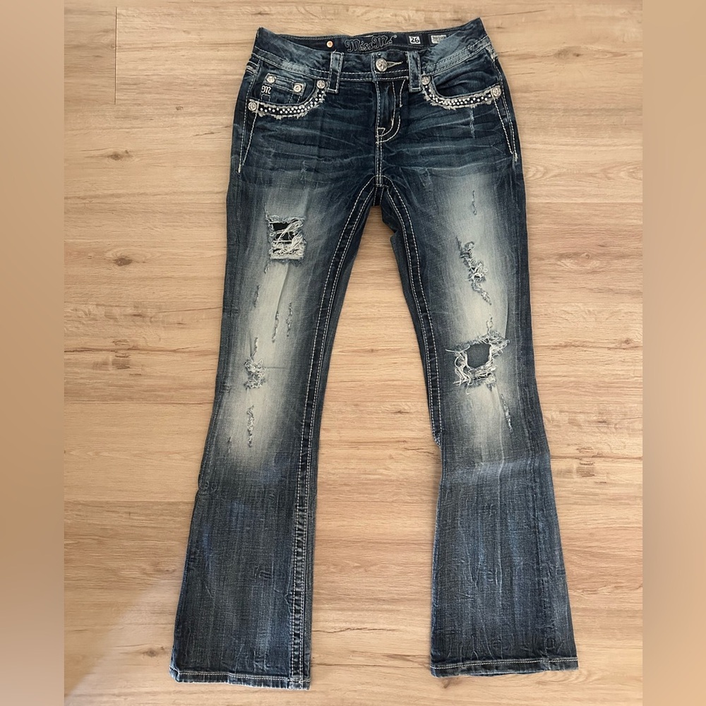Miss Me Distressed Boot Cut Jeans